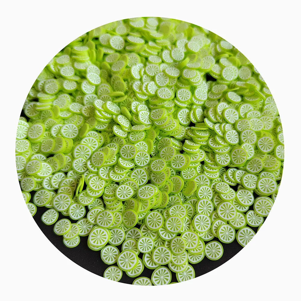 Summer Theme 500g/Lot Green Lemon Lime Orange Fruit Polymer Clay Slice Sprinkles for Nail Art Slime Fillers Scrapbooking DIY