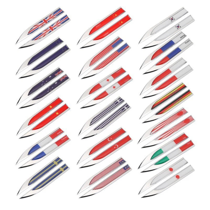 Wholesale Metal Crafts Car Emblem Badge Flag Metal Sticker Decal for Cars Decorate