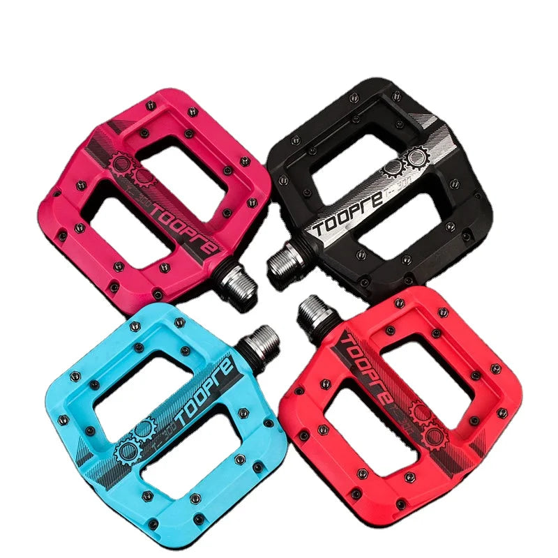 Mountain Bike Pedal Nylon Fiber Cycling Sealed Bearing Large Surface Pedals Non-Slip 9/16 Inch MTB Bicycle Platform Flat Pedals