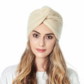 2021 Solid Color Soft Elastic Women Headwear Turban Acrylic Knitted Hat