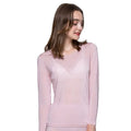 Women Luxury Pure Silk Thermal Underwear Two Layer Winter Sleep Wear Set Autumn Winter Thermal Underwear for Women