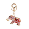 Creative Enamel Animals Elephant Pendant Handbag Key Chain Sparkle Crystal Rhinestone Heart Elephant Keychain