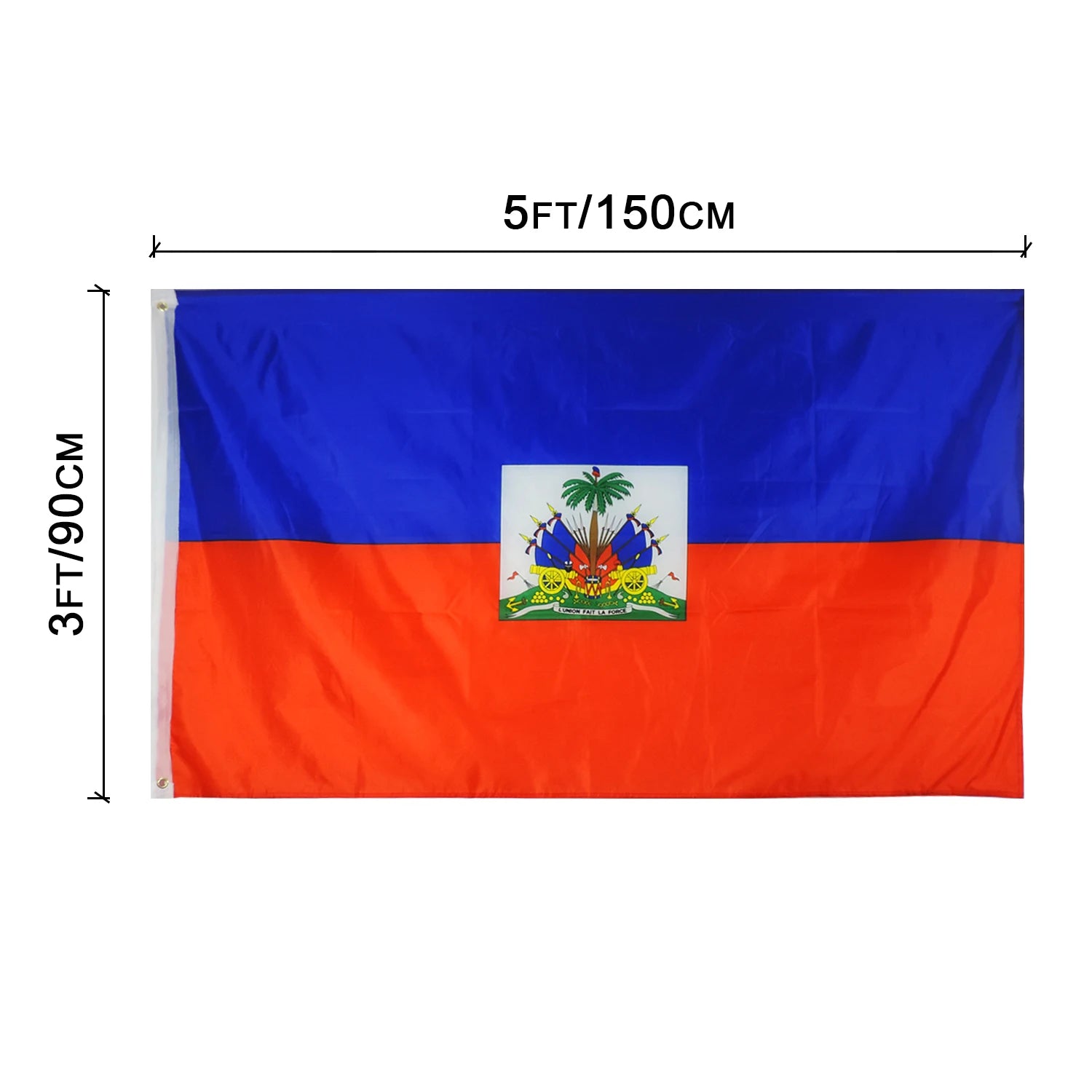 Hot Wholesale 68D Polyester Flag Outdoor Flying High Quality New Design Custom Printed Country Banner Fast Delivery Haiti Flag