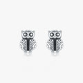 Animal Series Design Fine Jewelry 925 Sterling Silver Vintage Tiny Cute Owl Stud Earrings for Women