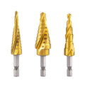Hex Shank Titanium Coated Tin-Coated Hss Drill Bit Step Hole Saw Step Drill Bit Set Titanium Step Drill Bit Set MegaBDM