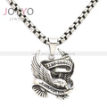 Ride to Live Wholesale Biker Jewelry Stainless Steel Silver Color Eagle Biker Pendant Men Stainless Steel Pendant Necklace