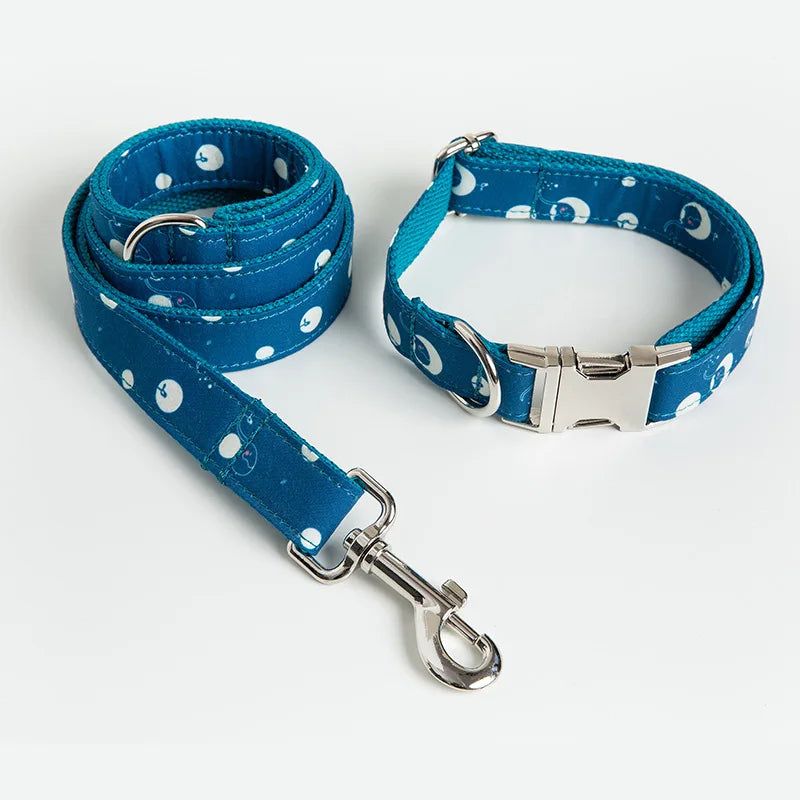 Wholesale Engrave logo Name Tel Number Adjustable Nylon Tag Cat Pet Dog Collar Custom logo Collar Leash