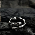 Jewelry 925 Sterling Silver Minimalist Korean Version Compact All-match Irregular Concave Fine Ring Female Open Drop Glaze Ring