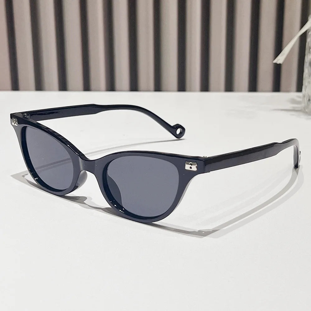 Custom Sunglasses Manufacturer for Men Promo Modern Fashion INS Uv400 Protection Small Frame Cat Eye Sunglasses 2024