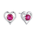 Wholesale Elegant Pink Aaa Cubic Zircon 925 Silver Small Heart Earrings Fashion Accessories Jewelry Valentine Day Gift for Girls