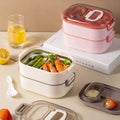 Wholesale Plastic Portable Triple Tier Stackable Reusable Insulated Thermal Heatable Camp Salad Lunch Box Bento Kids School