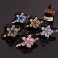 Fashion Women Back Head Hairpin Korean Hair Claw Headdress Crystal Flower Jaw Clips Rhinestone Mom Top Clip