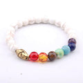 Custom 7 Chakra Buddha Mala Beads Fashionable Silver Buddhist Bracelet for Men for Yoga and Gifts Factory Wholesale Bangles