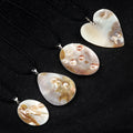 Freshwater Pearl White Mother of Pearl Shell With Pearl Baroque Style Black Leather Cord Pendant Necklace Fashion Jewelry