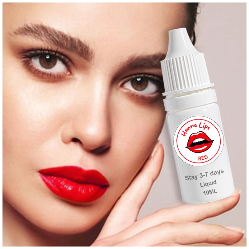 10ml Red Orange pink Dark Red Vegan Organic Halal Tiktok Trend Semi Permanent Matte Long Lasting Henna Lip Stain Liquid Tint