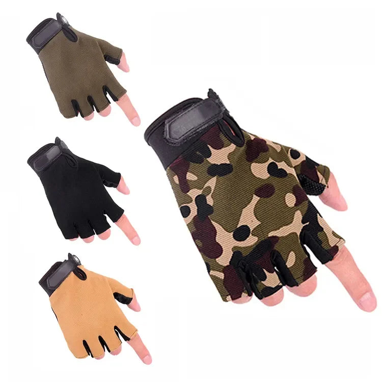 Wholesale Custom Fitness Exercise Cool Fighting Sword Camouflage Gym Sports Tactical Half Finger Gloves