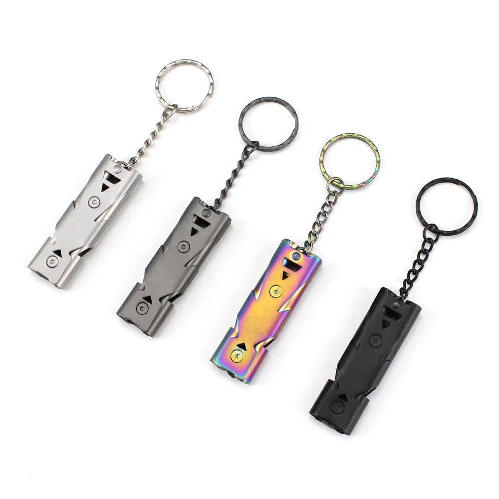 Outdoor Camping Aluminium Alloy Whistle Emergency Survival Rescue Safety Whistle