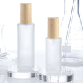 4oz Amber Frosted Glass Travel Bottles Leakproof Pump Bottles Lotion Dispenser Bottle
