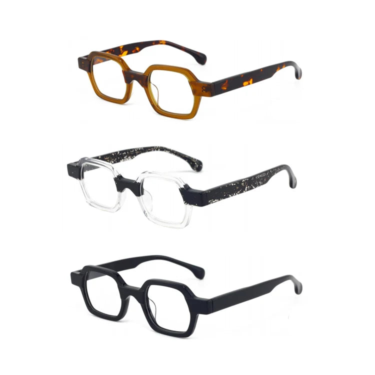 square Small Size Acetate Optical Frame Metal Bridge Hinge Eyeglasses Frames 2023