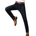 Wholesale 70% Cotton Mid Waist Stretch Slim Straight Jeans Men's