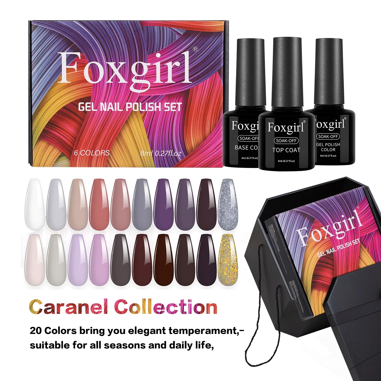 Foxgirl Nails Supplies Professional Manicure Set Wholesale Nails DIY Design Manicure Kit Include Uv Gel Polish and Nail Tools