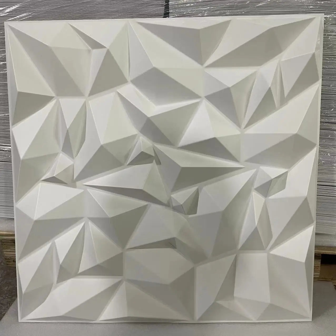 Matte White 50cm*50cm PVC 3D Wall Panel Interior Wall Decor 3D Textured Wall Panels Board for Apartment Hotel Decoration