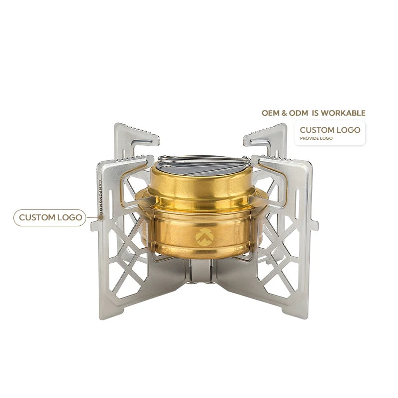 Campingmoon Ultralight Backpack Portable Aluminum Alloy Custom Outdoor Camping Solo Folding  Alcohol Gel Stove burner