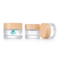Personal Skincare Cosmetic Packaging 5g 10g 20g 30g 50g 100g Wood Grain Lid Transparent Glass Cream Cosmetic Jar