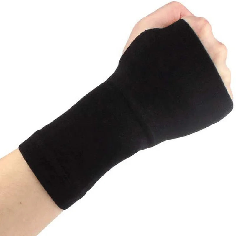 Black Wrist Support Compression Sleeve Palm Hand Brace for Carpal Tunnel