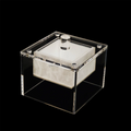Judaica Onyx Glitter Gold Judaica Pearl Stone Clear Classy Lucite Trapezoid Salt Shakers