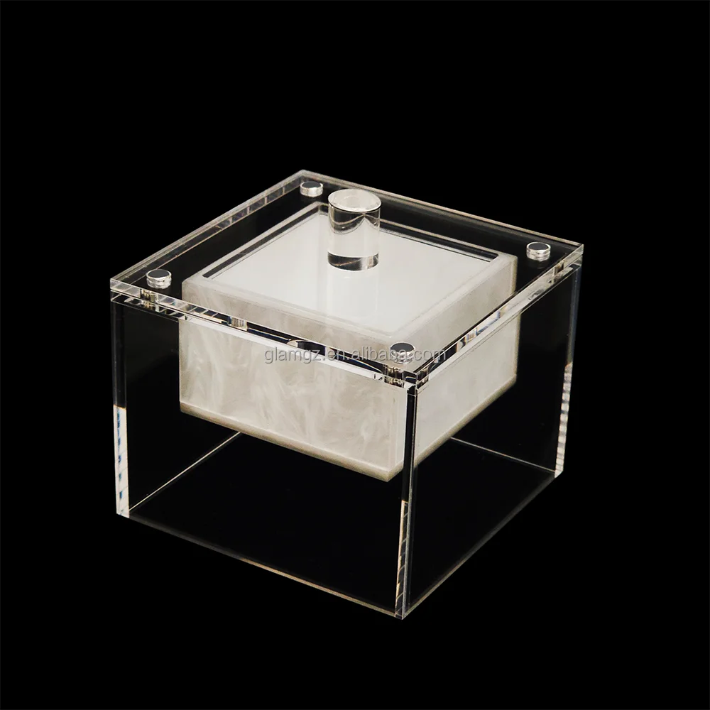 Judaica Onyx Glitter Gold Judaica Pearl Stone Clear Classy Lucite Trapezoid Salt Shakers