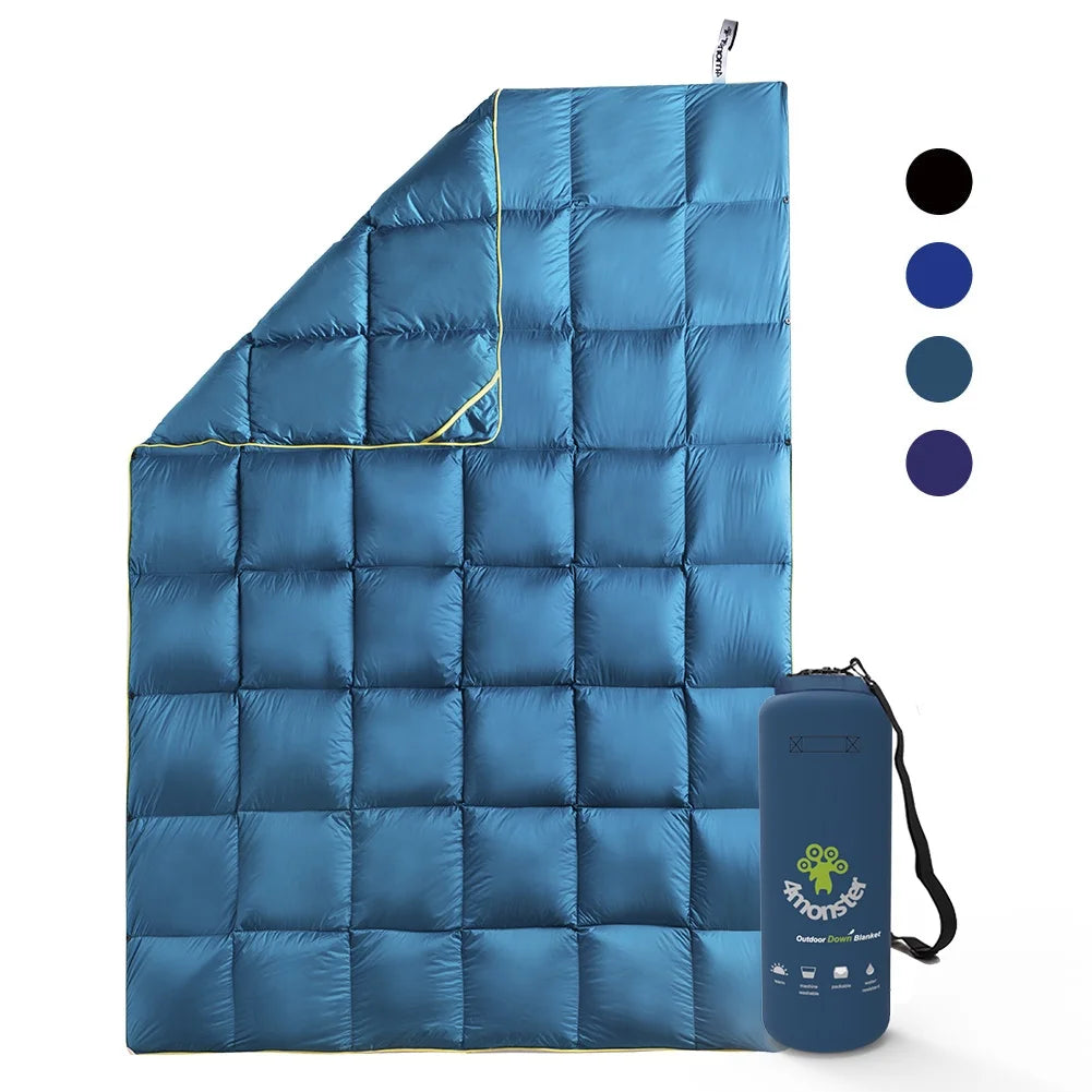 Keep Warm Waterproof 80% Duck Down Trellis Blanket 127*178 cm 468g Lightweight Soft Portable Camping Outdoor Unisex for Winter