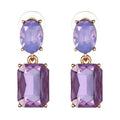 SC Fashion Gold Plated Statement Earrings Classic Geometric Diamond Earrings Jewelry Colorful Glass Crystal Earrings for Women