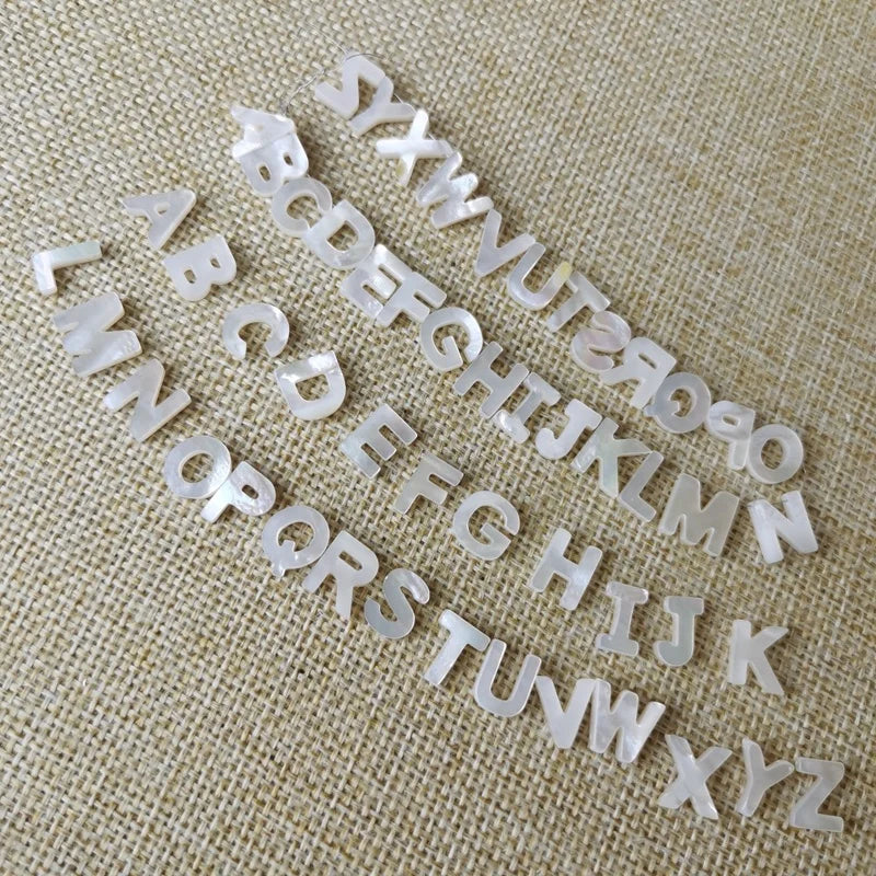 Wholesale Natural Mother of Pearl Shell Letter Diy Jewelry Accessories 26 Alphabet Loose Beads