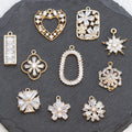 M538 10pcs/lot Wholesale Jewelry Charms 18k Gold Plated Copper Pass REACH Nickel Free DIY Zircon Pendant Making Packaged in Bag