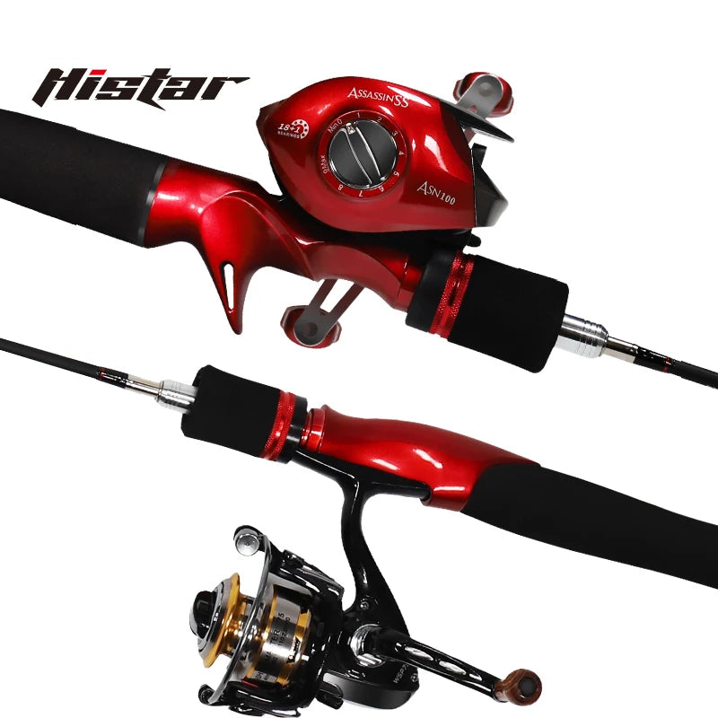 Histar God of War Rod Combo 55cm or 75cm Full Carbon Fast Action High Strength Rod and Magnetic Braking Fishing Reel Combo