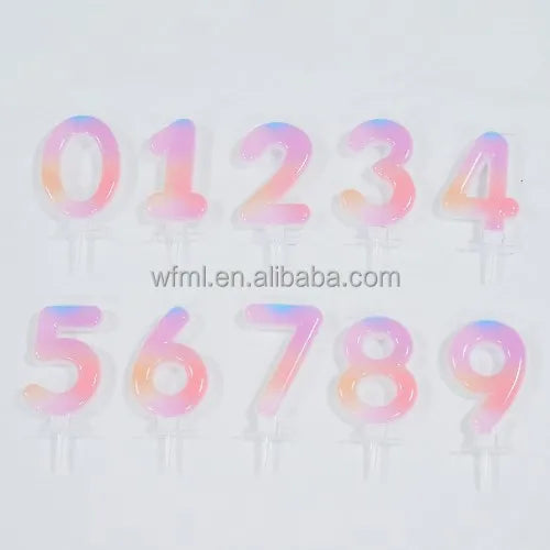 Wholesale Price Customized Design Party Colorful Birthday Cake Number Candles for Easter New Year Home Decoration & Bars