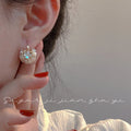 2022 Korean New Exquisite Shell Flower Ball Earrings Fashion Temperament Versatile Flower Earrings Female Jewelry