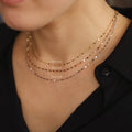 Minimalist Jewelry 14K Gold Plated Glitter Necklace Flat Link Chain Necklace Women 925 Sterling Silver Necklace Kolye