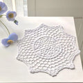 White Hand-Hooked Pure Cotton Crochet Large Coasters and Placemats