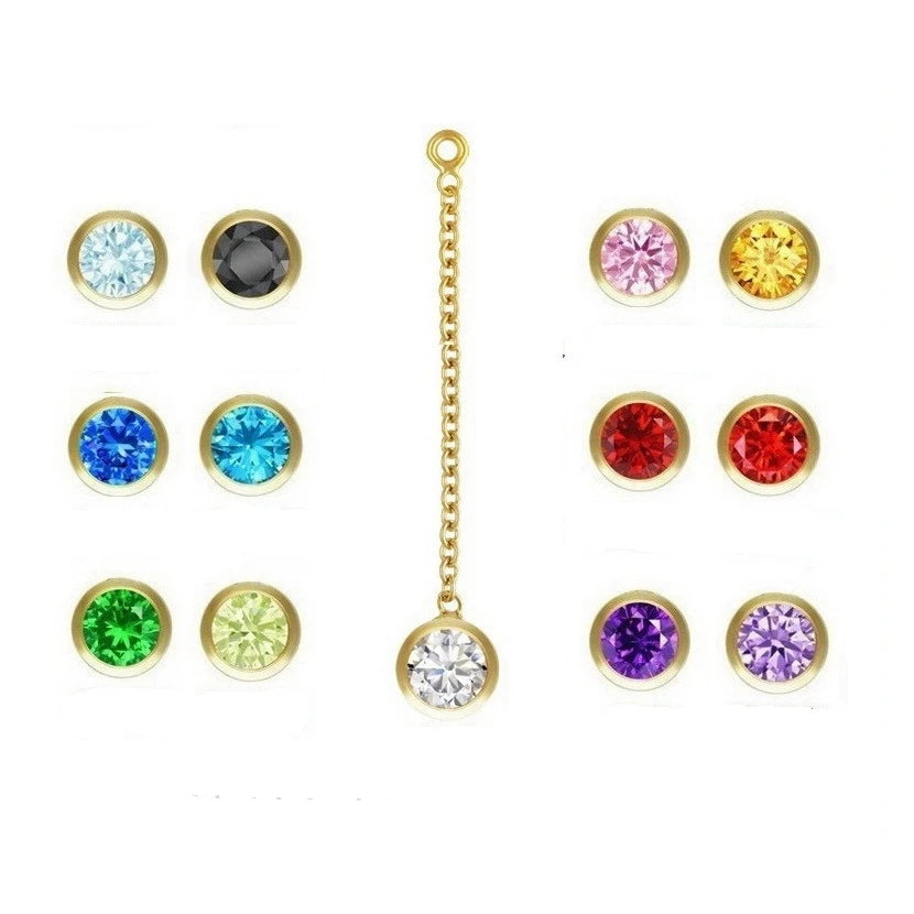 Vintage 14K Gold Filled 4/6mm Zircon 1" Cable Chain Drop for Jewelry Making