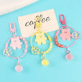 New Acrylic Bear Keychain Letter Wreath Keychain Accessories Colored Charms Acrylic Interlayer Key Ring Plastic Custom Designs