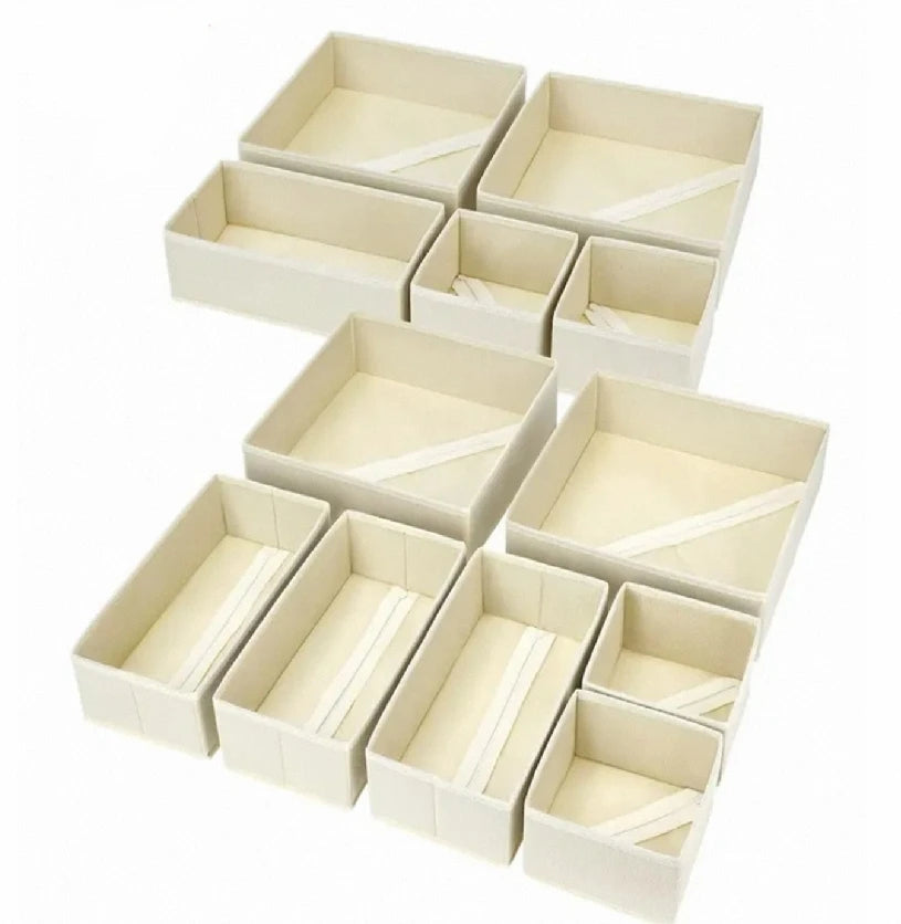 Modern 6-Piece Foldable Fabric Dresser Drawer Organizers New Style Underwear Sock Divider Storage Containers Rectangle Injection