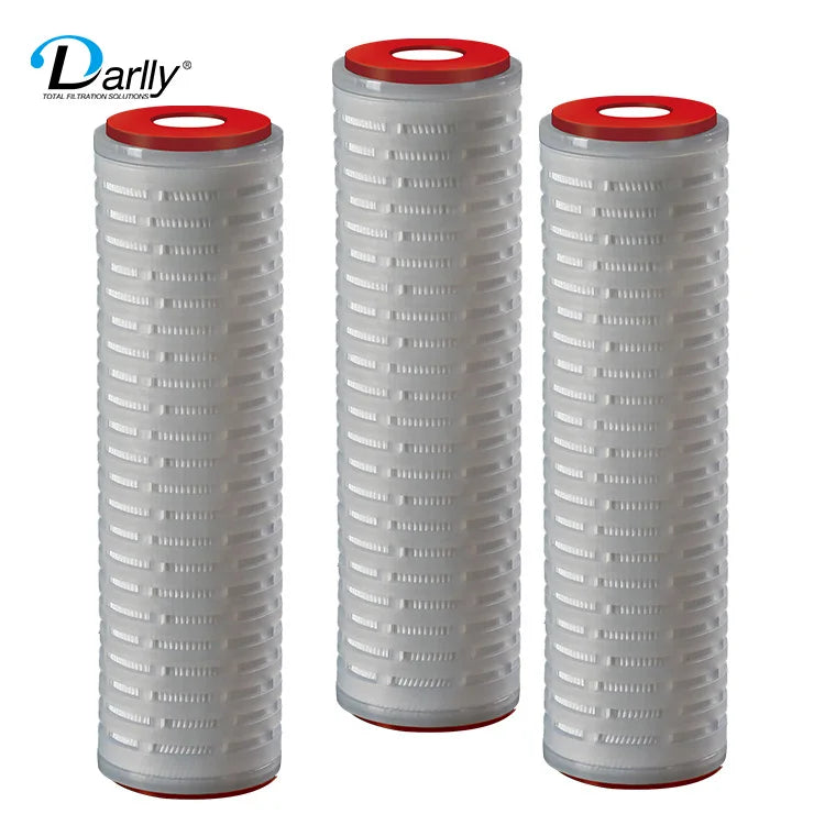 New 69 mm 10 Inch Absolute Hydrophilic PP PVDF Media Membrane Pleated Cartridges Filters for Final Filtration