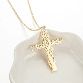Fanyue Gold Plated Fashion Simple Tree Stainless Steel Necklace for Women 2024