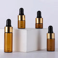 Wholesale Dark Small Pipette Bottle 1ml 2ml 3ml 5ml Amber Brown Hair Oil Essential Oil Glass Dropper Bottle