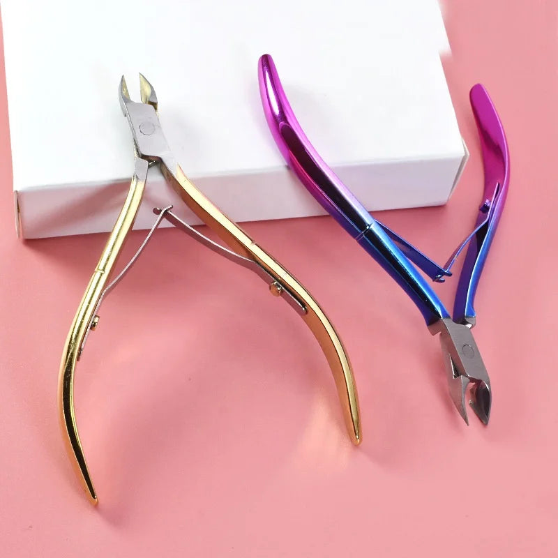 D501 Dead Skin Cutter Stainless Steel Rainbow Nail Groove Plier Nail Clipper Cuticle Removal Plier
