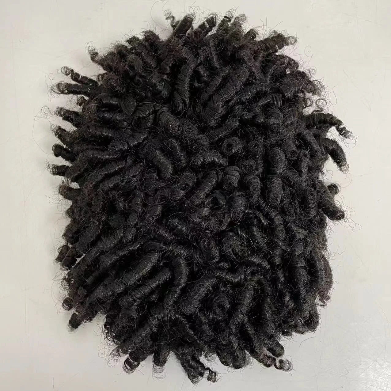 Afro Curl Toupee for African Black Men Human Hair Transparent Lace Man Balding Mens Hair Unit 8x10inch Male Hair 1/1b Stock