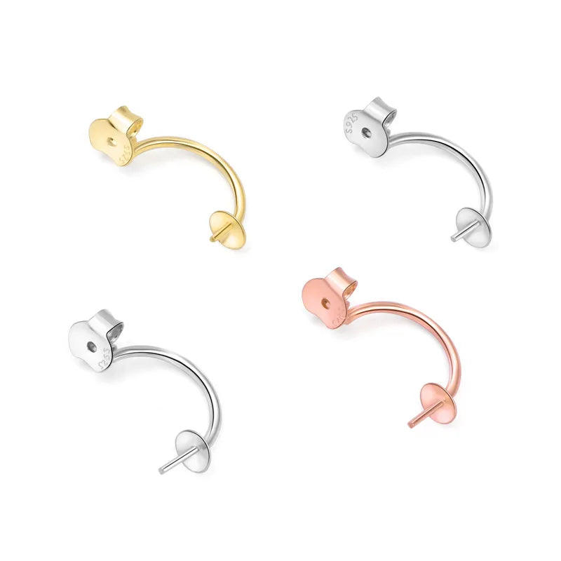 Stud Earrings Back Accessories 925 Sterling Silver Earring Plugs Pearl Diy Earplugs