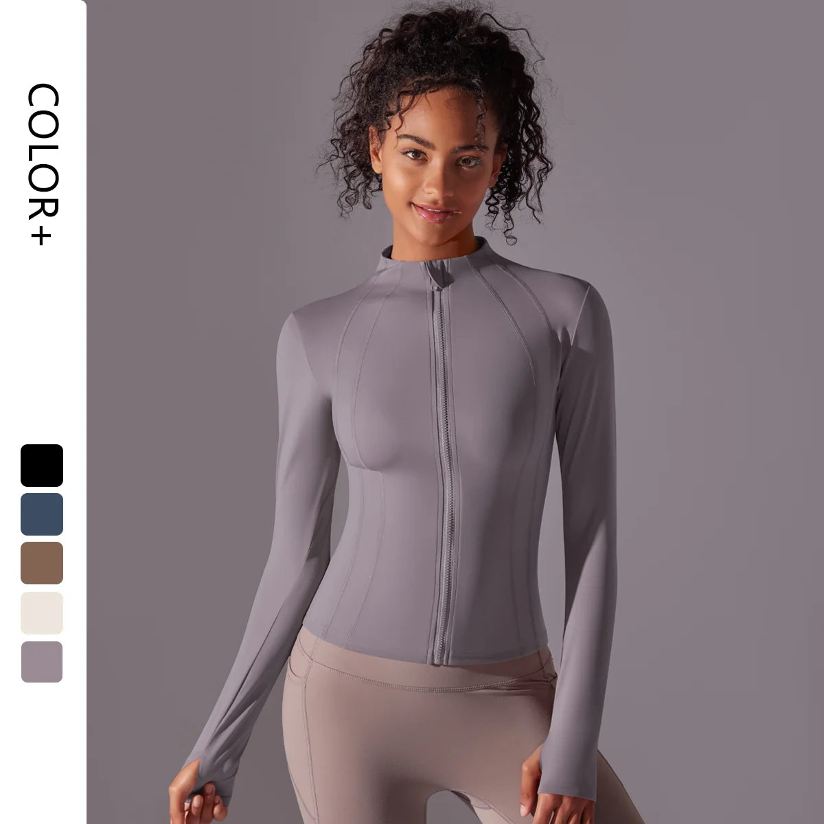 Women Yoga Fitness Outdoor Running Workout Zipper Breathable Training Coat Zip up Quick Drying Long Sleeve Sports Yoga Jacket